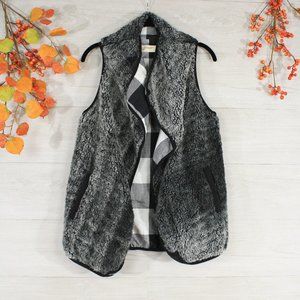 SOLD OUT!!  WB Two Tone Sherpa Vest with Plaid Lining